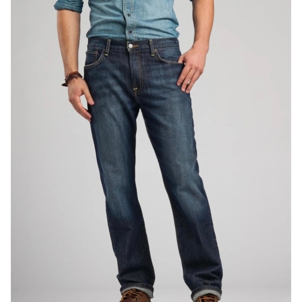 NEW! Lucky Brand 329 Classic Straight Jeans Mens 36x30 Dark Wash Indigo Denim